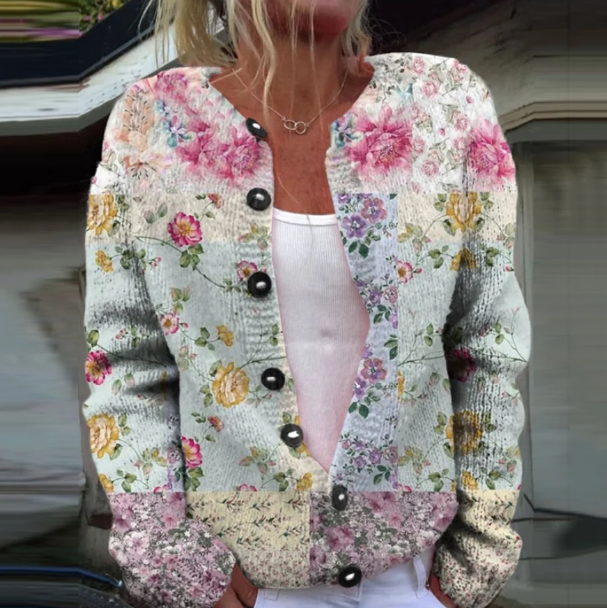 Marta - Cardigan with floral print - Floral Pink