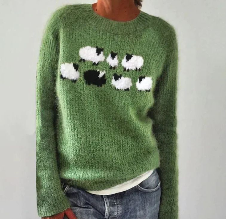 Rose - Soft woolen green sweater