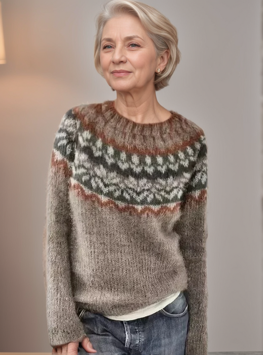 Beatrice - Elegant woolen grey sweater