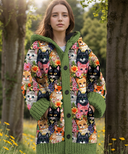 Emelia - Cute cat print Cardigan